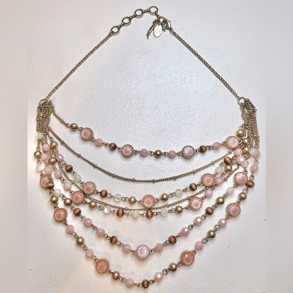 Nine West Vintage America Pink Layered Necklace